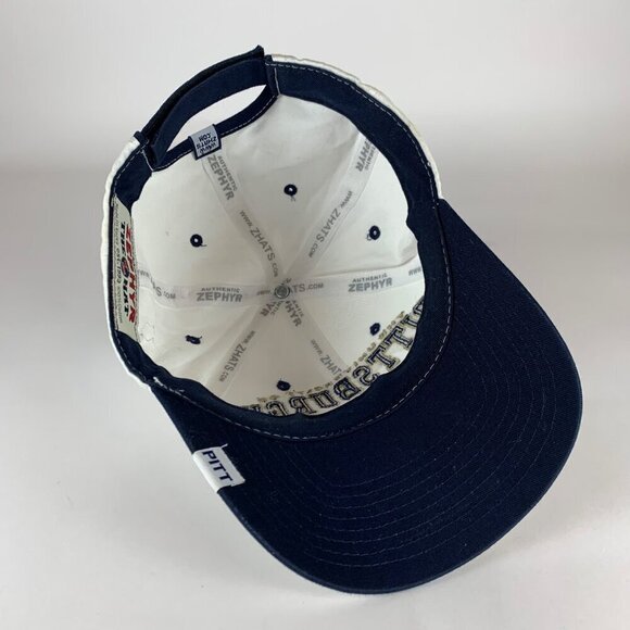 Pitt Panthers NCAA White Zephyr Strapback Adjustable Hat - Picture 4 of 5